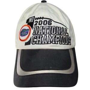 Florida Gators Nike‎ 2006 National Champions White Black Fitted Hat Cap *READ